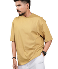 Beige Premium Plain Oversize,Unisex T-shirt