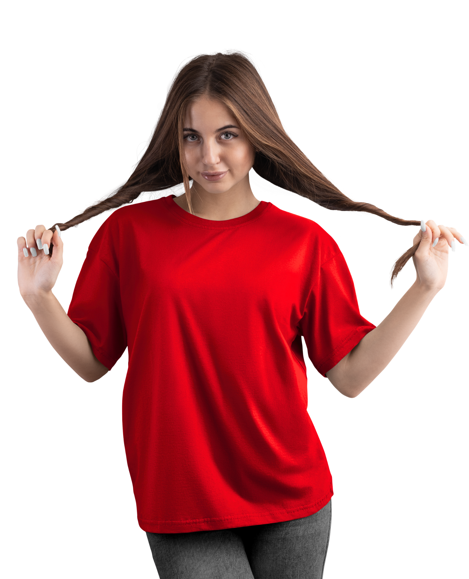 Red Premium Plain Oversize, Unisex T-shirt