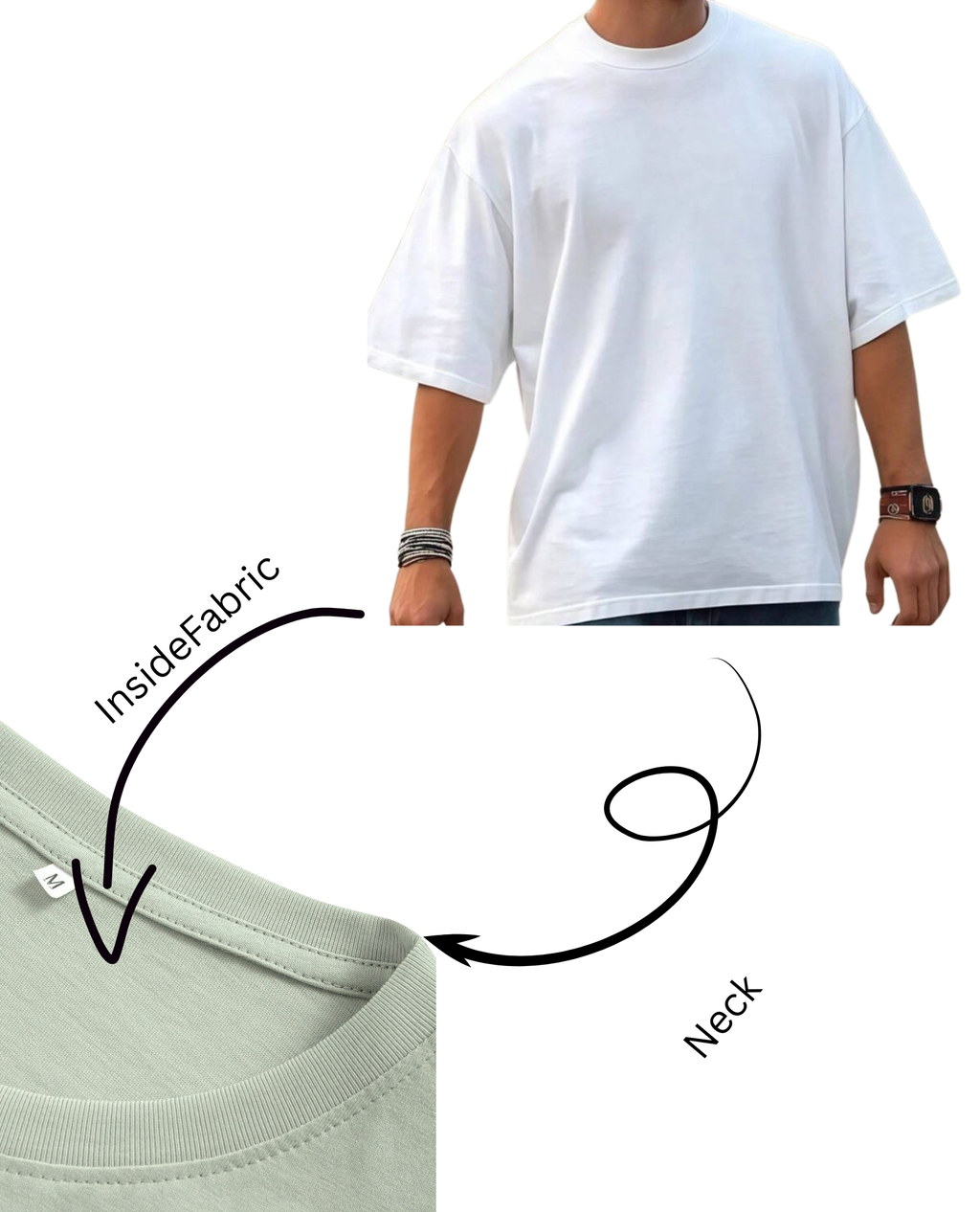 White Premium Plain Oversize,Unisex T-shirt